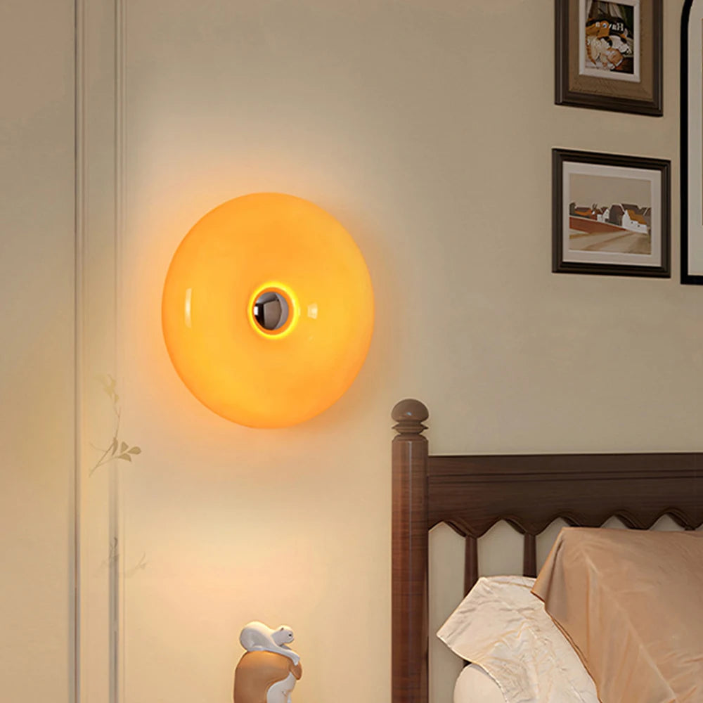 The Nordic Orb | Amber Glass Wall Sconce