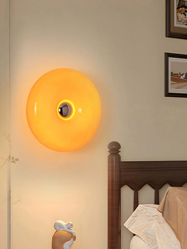 The Nordic Orb | Amber Glass Wall Sconce